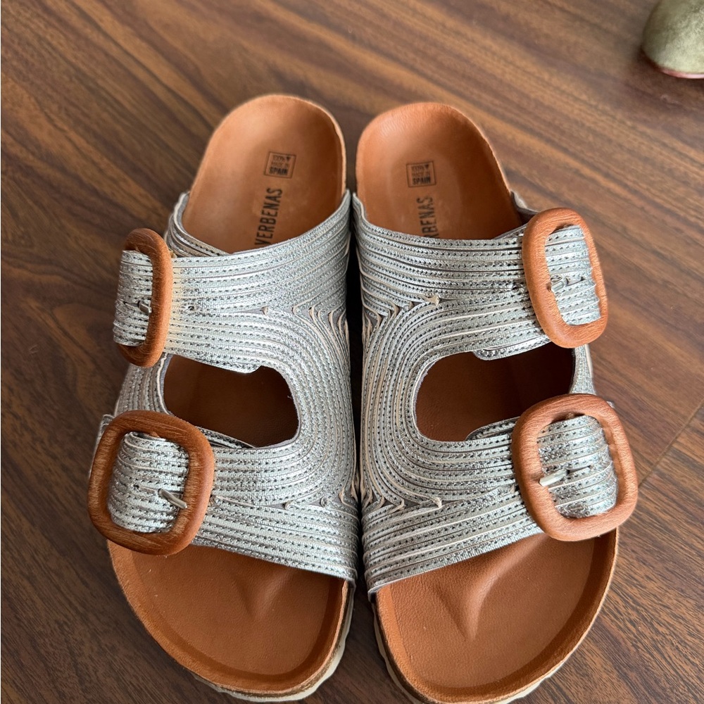 Verbenas Double Buckle Cork Sandals – Made in Spain – Size 39